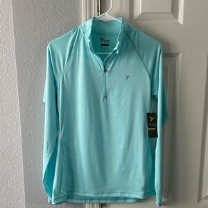 Old Navy Active Aqua Go-Dry Long Sleeve Quarter Zip Top sz S